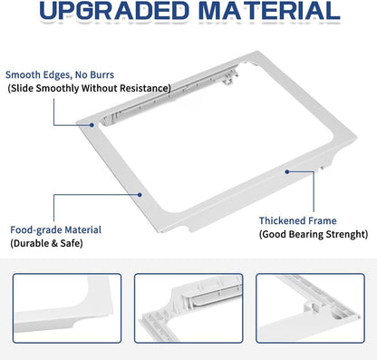 [Upgraded] W10861519 Deli Drawer Hanger, Refrigerator Meat Drawer Shelf Holder for Whirlpool WRT148/WRT311/WRT318, Replaces W10628698, 4382323, AP5999492