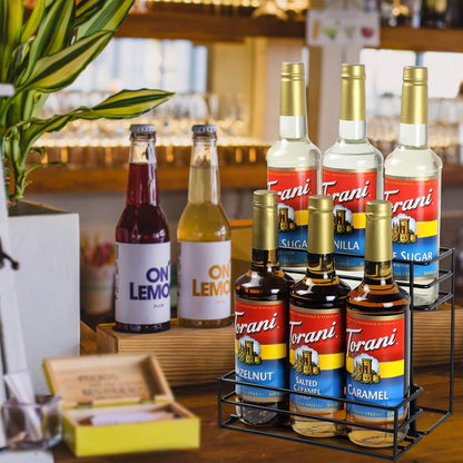 Coffee Syrup Rack (6 Bottle Capacity), Organizer for Coffee Bar & Kitchen, Small Wine Rack for Bar, Family & Storage