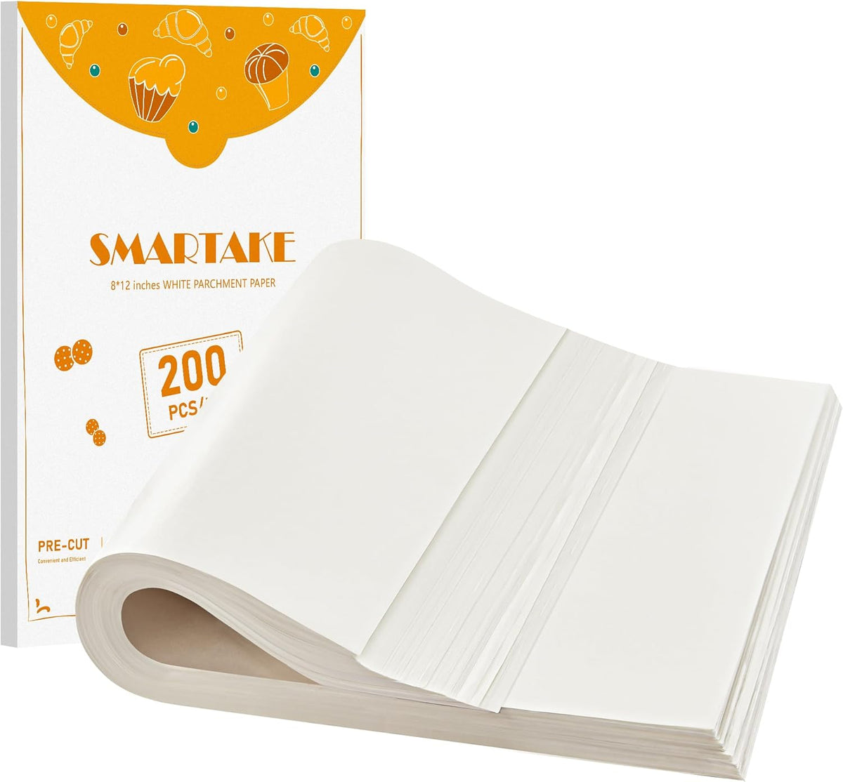 200 Pcs White Parchment Paper Sheets, 12x16 Inches, Non-Stick