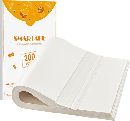 200 Pcs White Parchment Paper Sheets, 12x16 Inches, Non-Stick