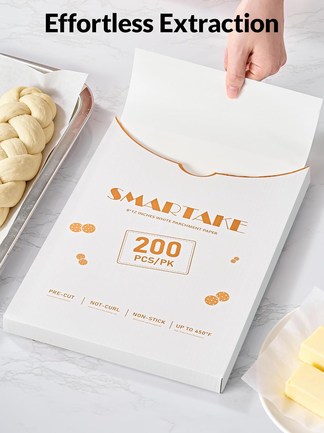 200 Pcs White Parchment Paper Sheets, 12x16 Inches, Non-Stick