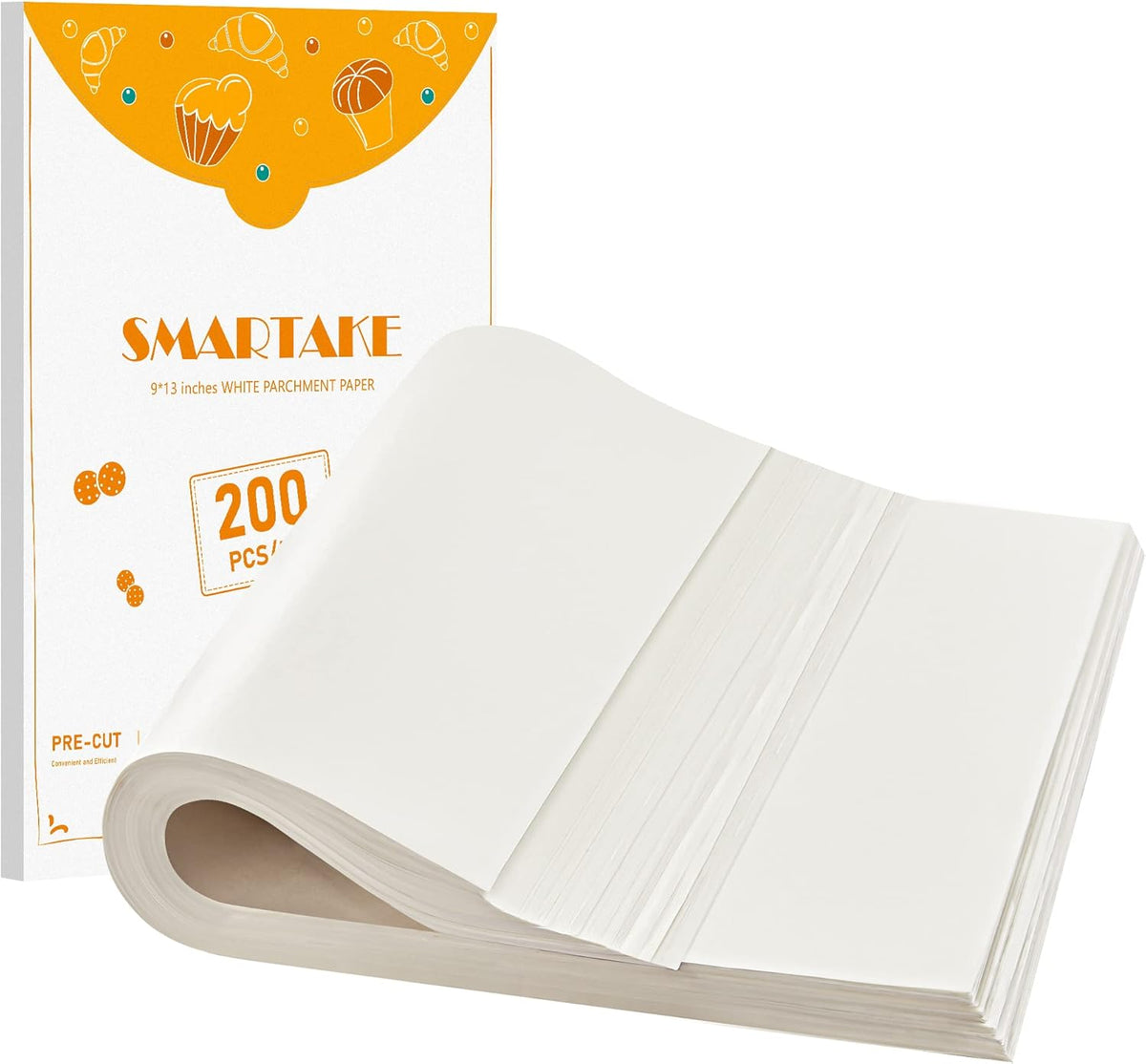 200 Pcs White Parchment Paper Sheets, 12x16 Inches, Non-Stick