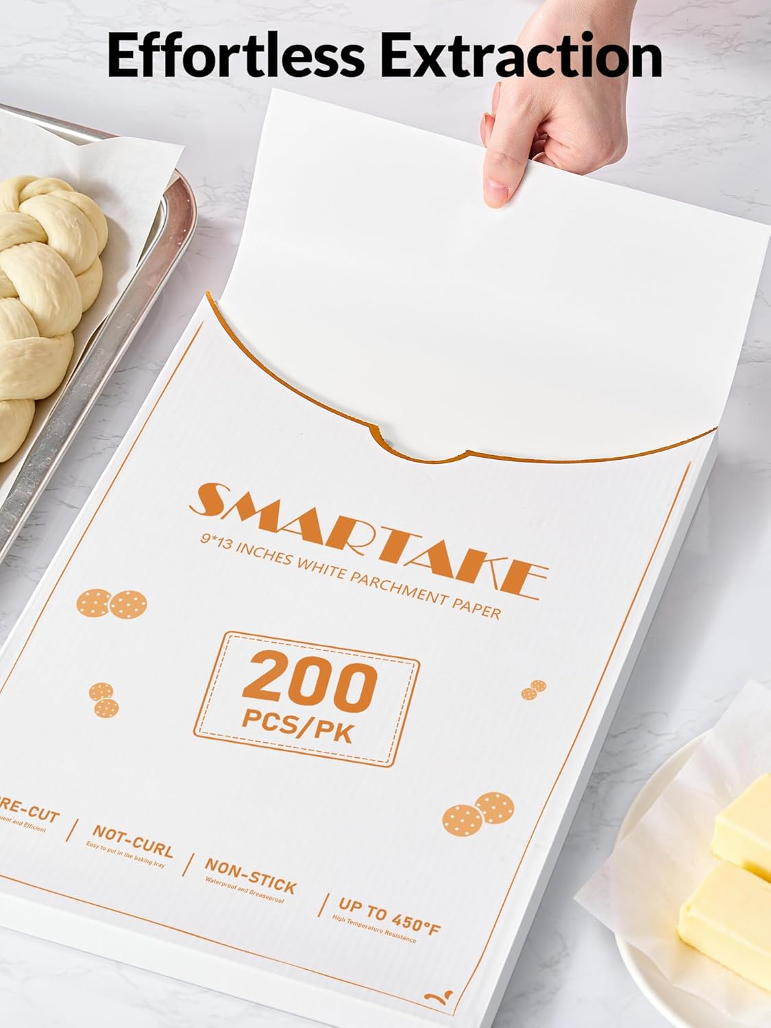 200 Pcs White Parchment Paper Sheets, 12x16 Inches, Non-Stick