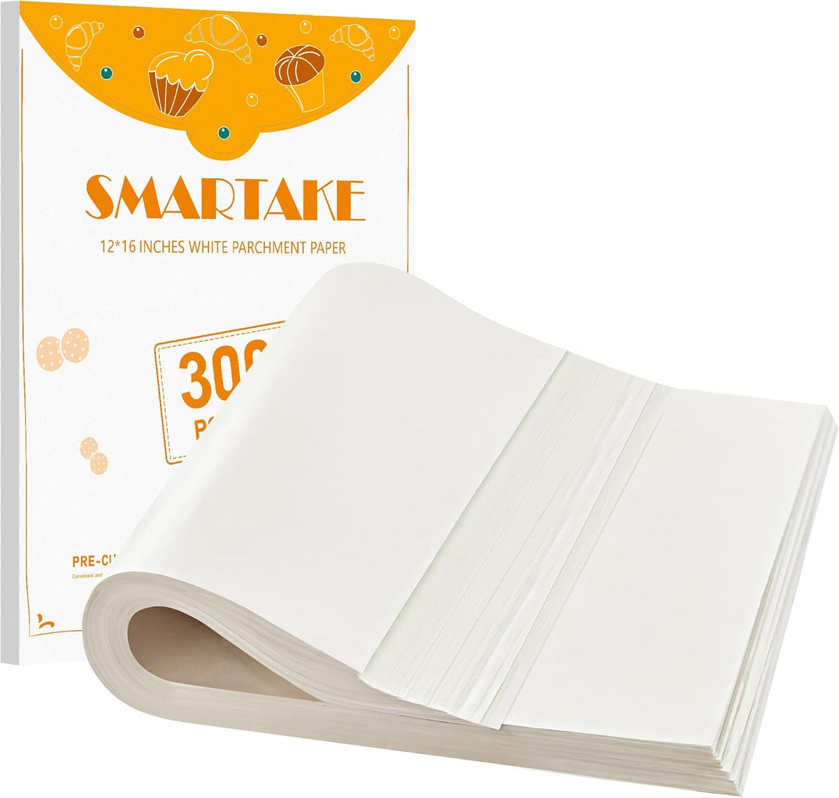 200 Pcs White Parchment Paper Sheets, 12x16 Inches, Non-Stick