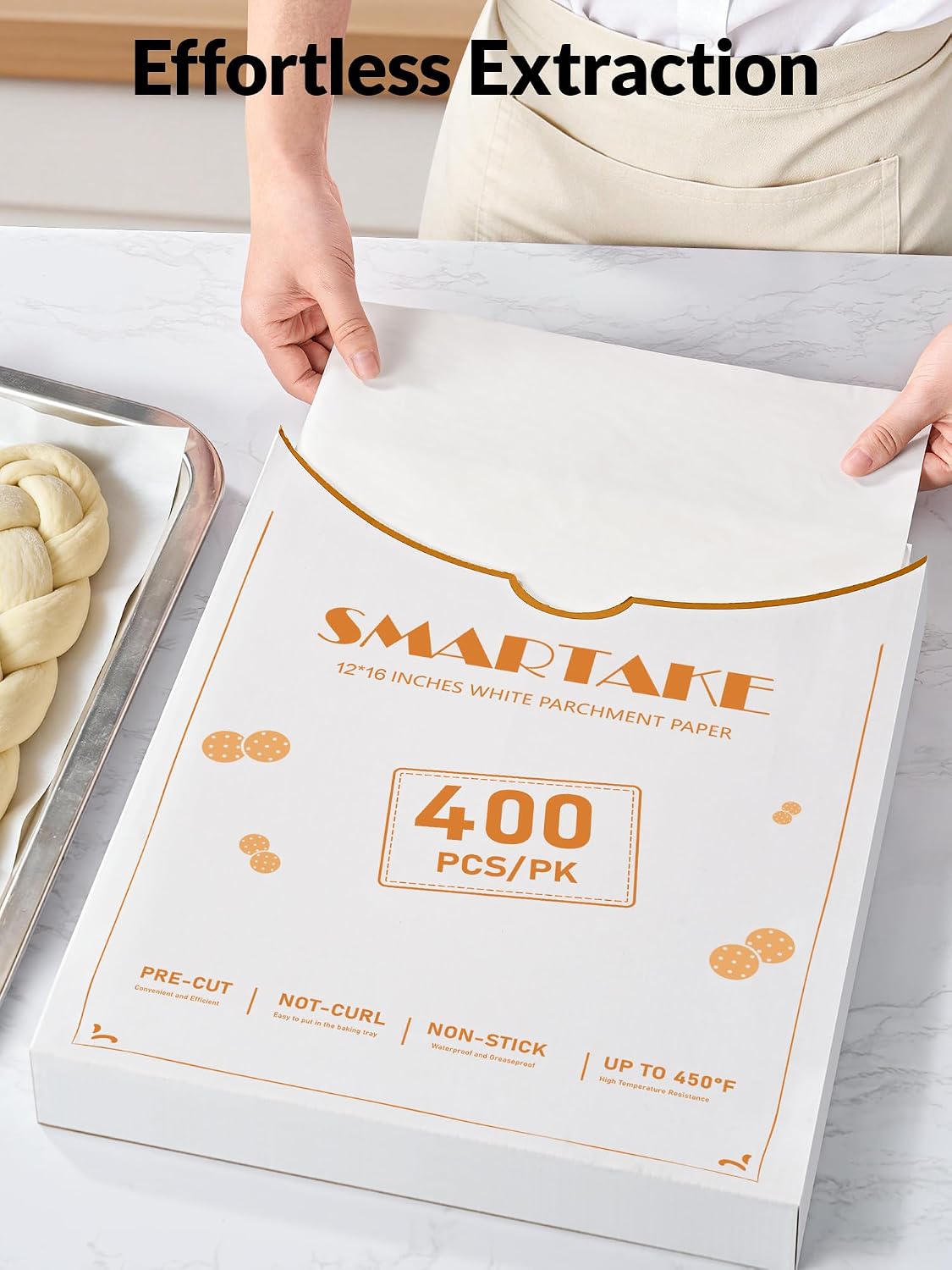 200 Pcs White Parchment Paper Sheets, 12x16 Inches, Non-Stick