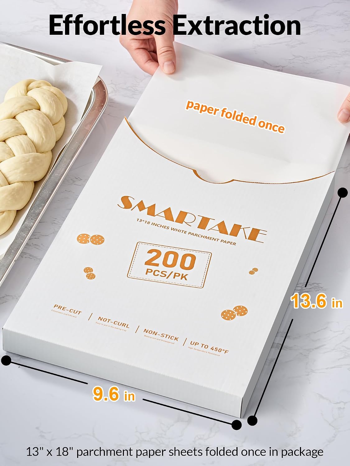 200 Pcs White Parchment Paper Sheets, 12x16 Inches, Non-Stick