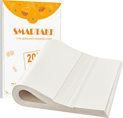 200 Pcs White Parchment Paper Sheets, 12x16 Inches, Non-Stick