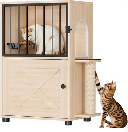 Dog Proof Cat Feeding Station, Dog Proof Cat Feeder, Cat Food Table, Gray