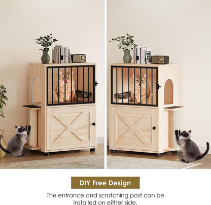 Dog Proof Cat Feeding Station, Dog Proof Cat Feeder, Cat Food Table, Gray