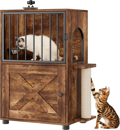 Dog Proof Cat Feeding Station, Dog Proof Cat Feeder, Cat Food Table, Gray