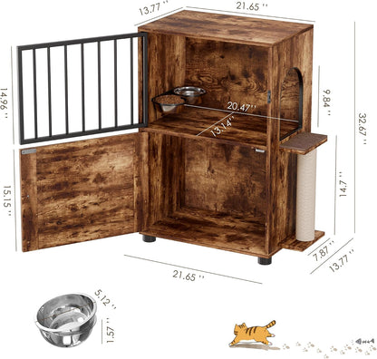 Dog Proof Cat Feeding Station, Dog Proof Cat Feeder, Cat Food Table, Gray