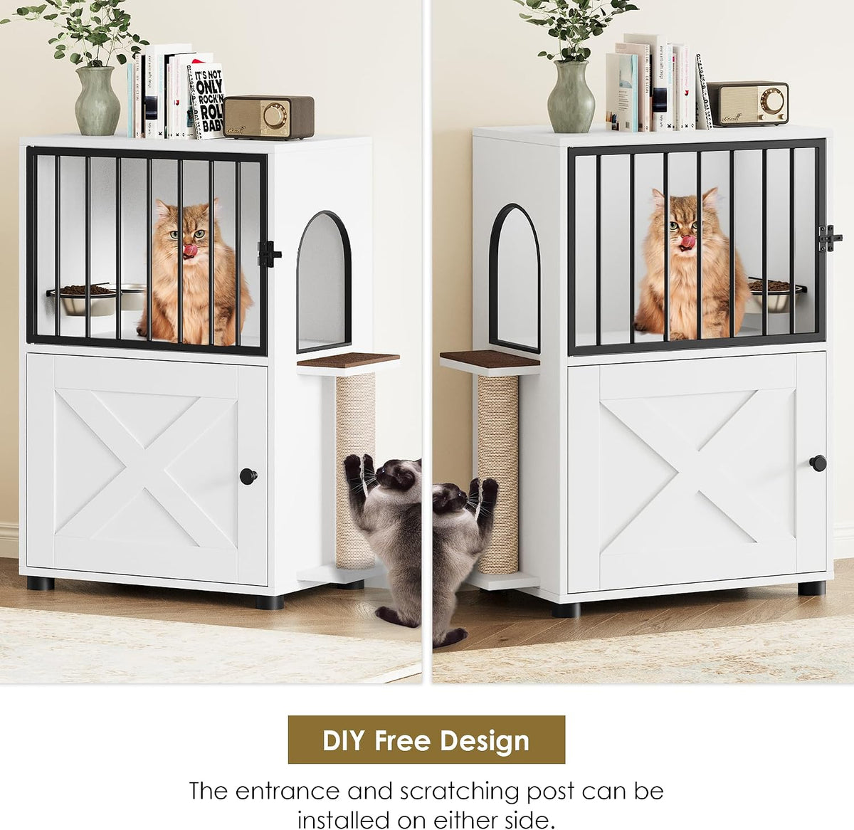 Dog Proof Cat Feeding Station, Dog Proof Cat Feeder, Cat Food Table, Gray