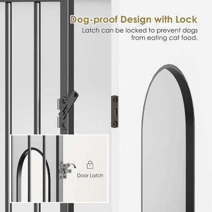 Dog Proof Cat Feeding Station, Dog Proof Cat Feeder, Cat Food Table, Gray