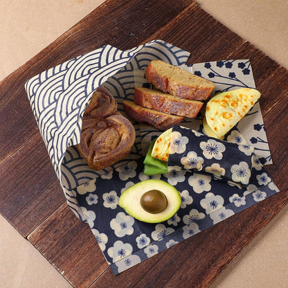 9 Pack Reusable Beeswax Wrap for Food, Beige, Japanese