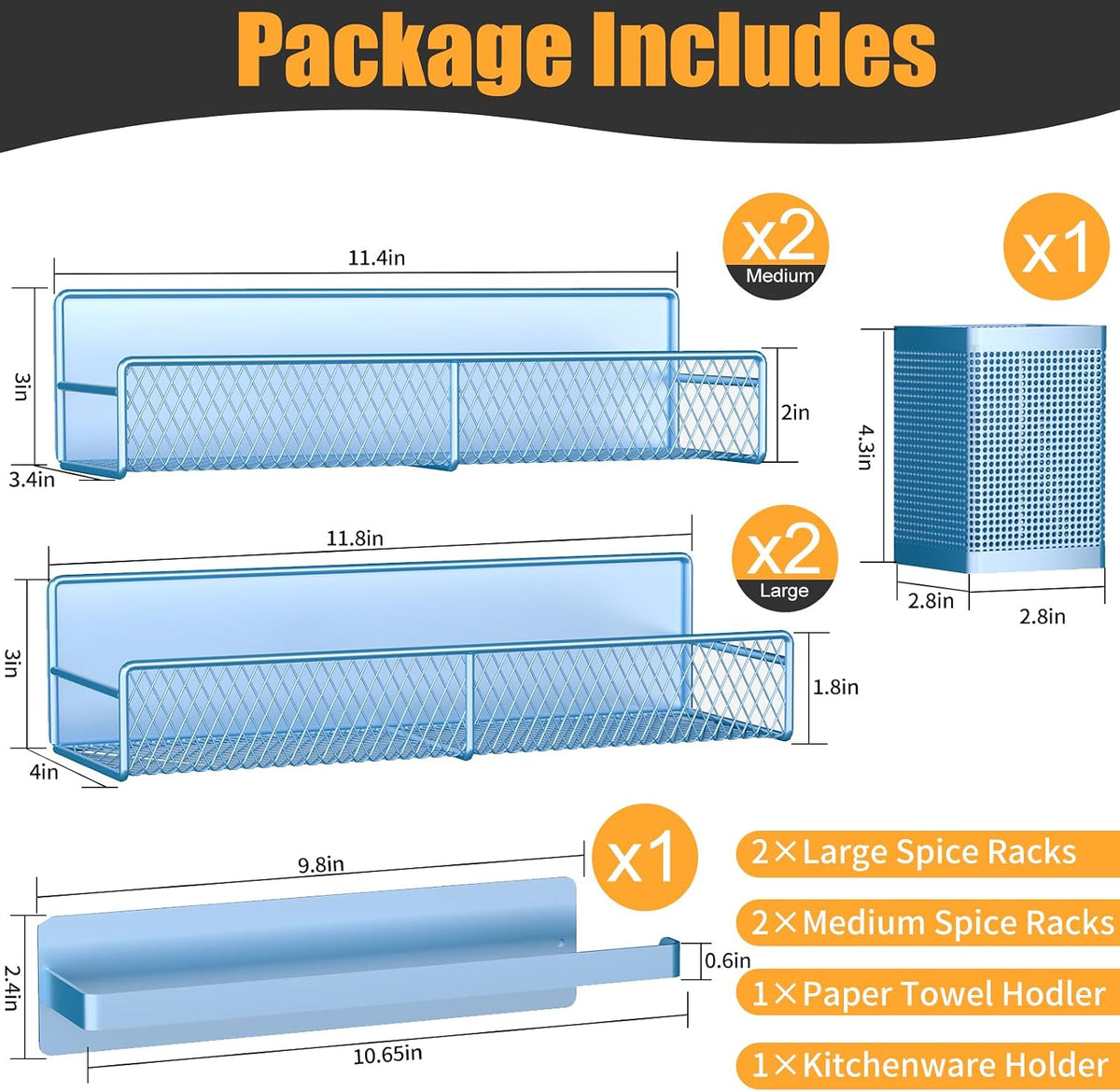 Magnetic Spice Rack for Refrigerator, Metal Magnetic Shelf Black, Moveable Spice Organizer with Hooks, Super Magnetic Fridge Shelf for Kitchen Organization and Storage