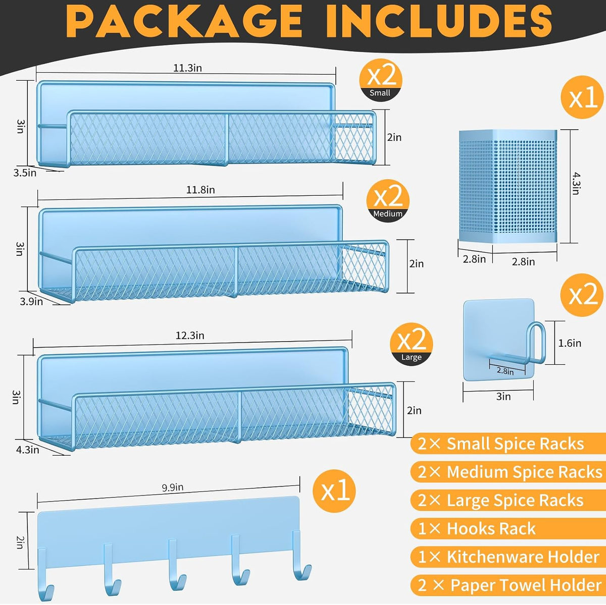Magnetic Spice Rack for Refrigerator, Metal Magnetic Shelf Black, Moveable Spice Organizer with Hooks, Super Magnetic Fridge Shelf for Kitchen Organization and Storage