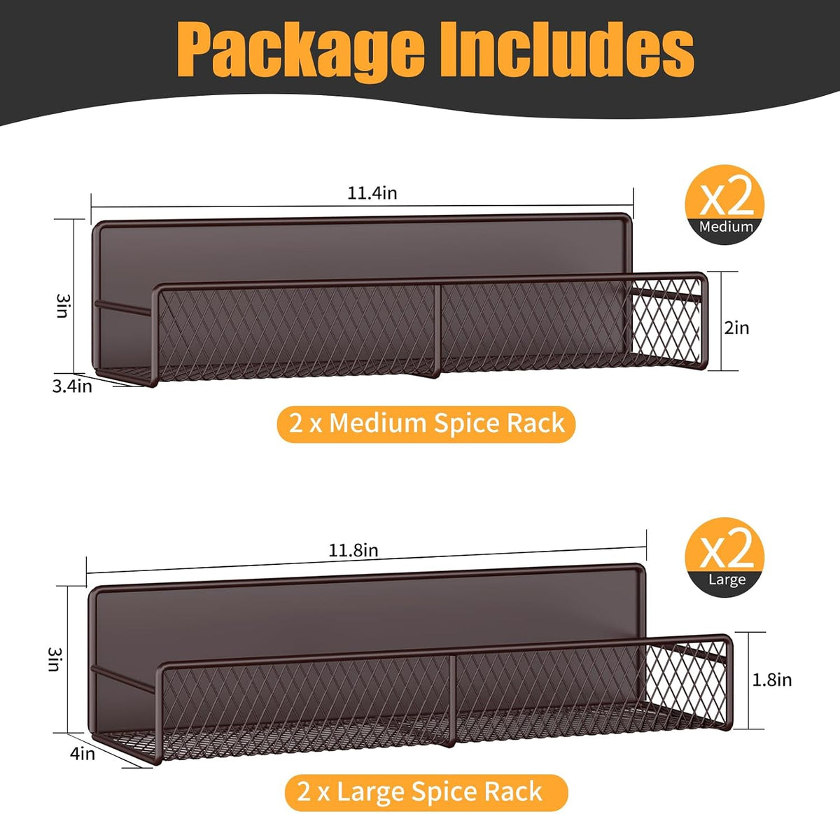 Magnetic Spice Rack for Refrigerator, Metal Magnetic Shelf Black, Moveable Spice Organizer with Hooks, Super Magnetic Fridge Shelf for Kitchen Organization and Storage