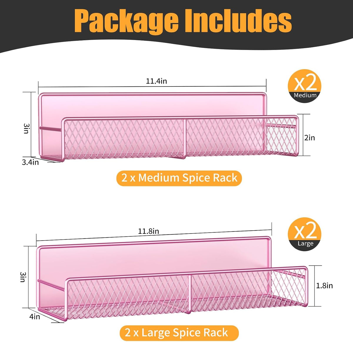 Magnetic Spice Rack for Refrigerator, Metal Magnetic Shelf Black, Moveable Spice Organizer with Hooks, Super Magnetic Fridge Shelf for Kitchen Organization and Storage
