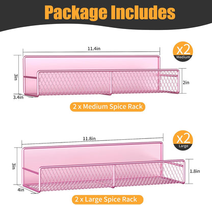 Magnetic Spice Rack for Refrigerator, Metal Magnetic Shelf Black, Moveable Spice Organizer with Hooks, Super Magnetic Fridge Shelf for Kitchen Organization and Storage