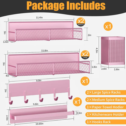 Magnetic Spice Rack for Refrigerator, Metal Magnetic Shelf Black, Moveable Spice Organizer with Hooks, Super Magnetic Fridge Shelf for Kitchen Organization and Storage