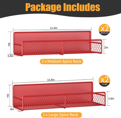 Magnetic Spice Rack for Refrigerator, Metal Magnetic Shelf Black, Moveable Spice Organizer with Hooks, Super Magnetic Fridge Shelf for Kitchen Organization and Storage