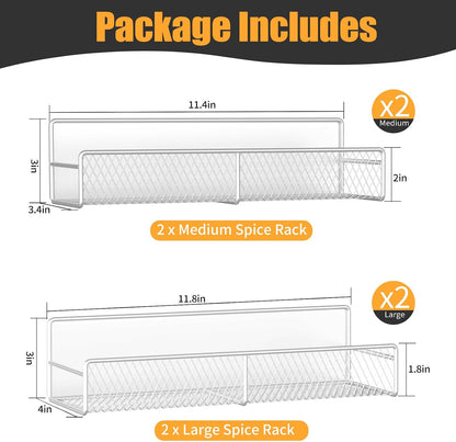 Magnetic Spice Rack for Refrigerator, Metal Magnetic Shelf Black, Moveable Spice Organizer with Hooks, Super Magnetic Fridge Shelf for Kitchen Organization and Storage