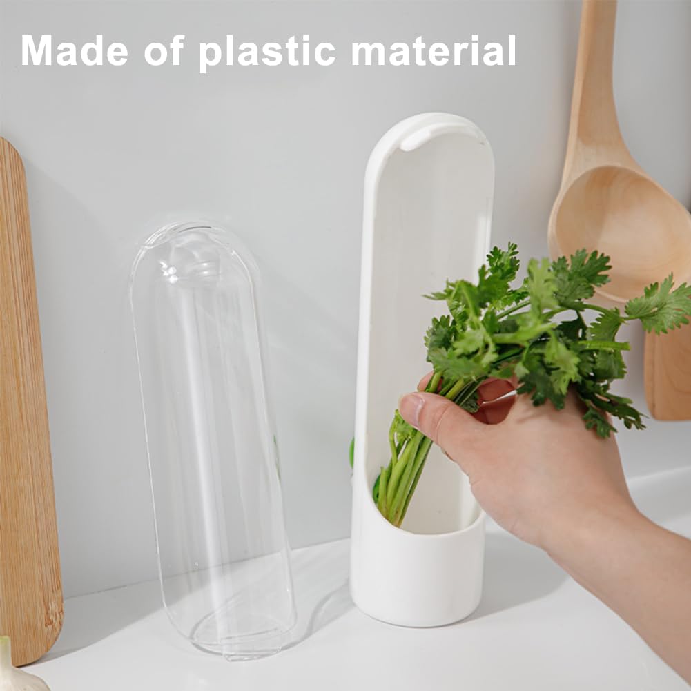 2PCS Herb Saver, Herb Keeper and Herb Saver for Refrigerator, Cilantro Containers for Fridge, Fresh Herb Keeper for Cilantro,Parsley, Vegetable - Keeps Greens Fresh