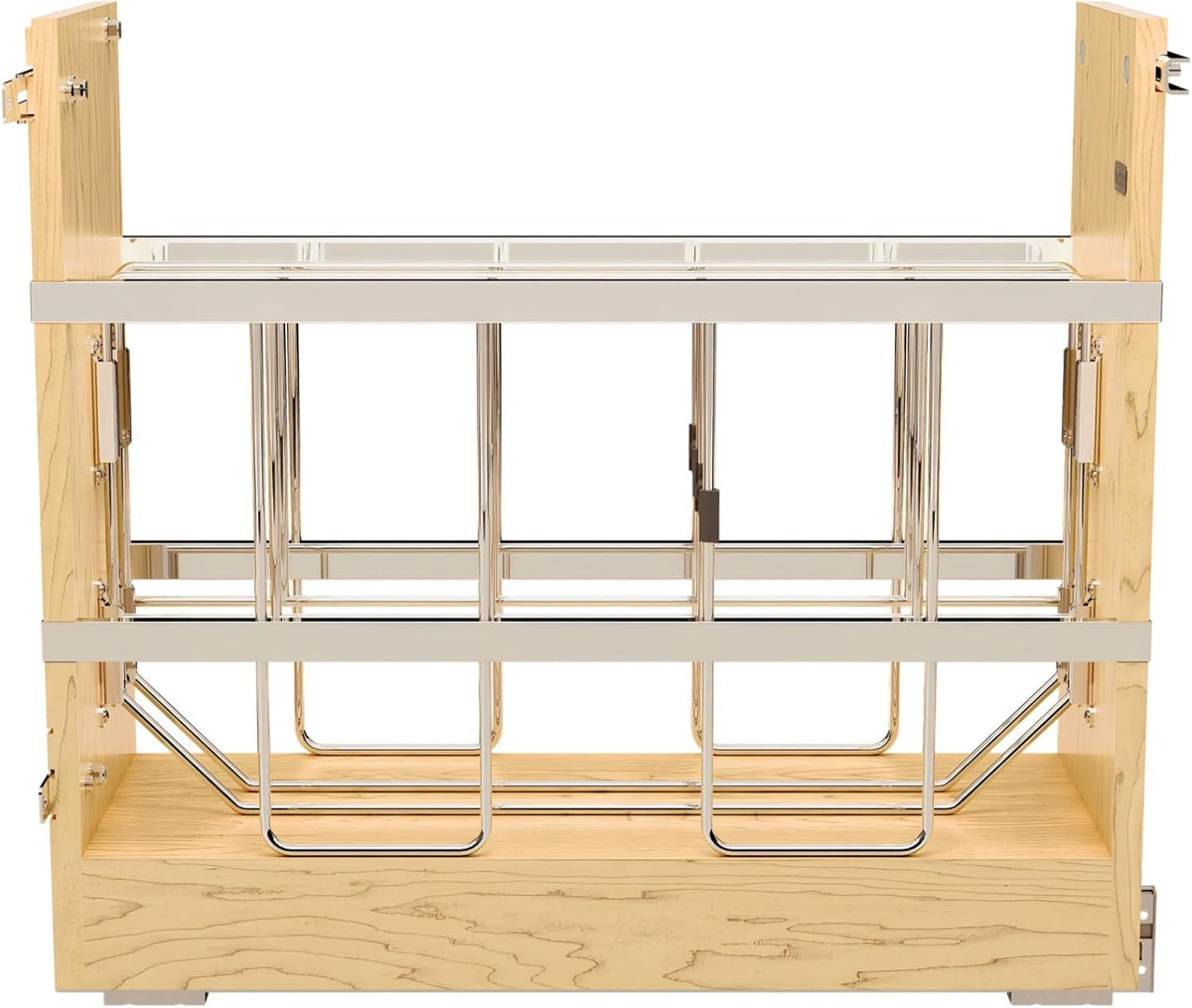 Pullout Bakeware Organizer w/Soft-Close, Min Opening 5.5" Wide | Wooden Storage Organization w/ Ball Bearing Slides, Full Height Base Kitchen Cabinets, Foil Wrap/Tray Divider, 447-BCBBSC-5C