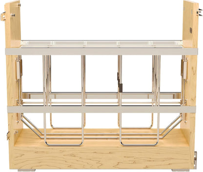 Pullout Bakeware Organizer w/Soft-Close, Min Opening 5.5" Wide | Wooden Storage Organization w/ Ball Bearing Slides, Full Height Base Kitchen Cabinets, Foil Wrap/Tray Divider, 447-BCBBSC-5C