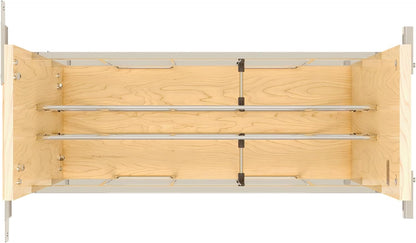 Pullout Bakeware Organizer w/Soft-Close, Min Opening 5.5" Wide | Wooden Storage Organization w/ Ball Bearing Slides, Full Height Base Kitchen Cabinets, Foil Wrap/Tray Divider, 447-BCBBSC-5C