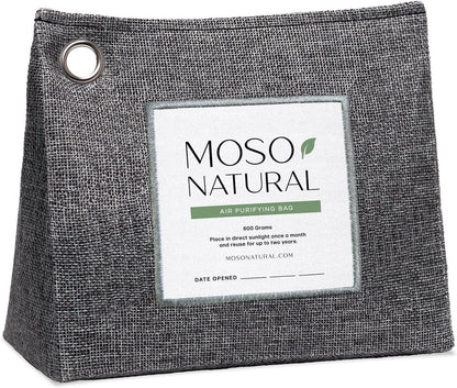 Air Purifying Bag 600g, Premium Charcoal Odor Absorber & Room Deodorizer for Large Spaces — Lasts 2 Years, Bedroom, Basement, Pet Odor Eliminator for Home, Unscented Bamboo Charcoal Bag