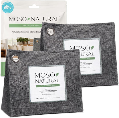 Air Purifying Bag 600g, Premium Charcoal Odor Absorber & Room Deodorizer for Large Spaces — Lasts 2 Years, Bedroom, Basement, Pet Odor Eliminator for Home, Unscented Bamboo Charcoal Bag
