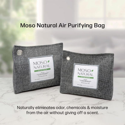 Air Purifying Bag 600g, Premium Charcoal Odor Absorber & Room Deodorizer for Large Spaces — Lasts 2 Years, Bedroom, Basement, Pet Odor Eliminator for Home, Unscented Bamboo Charcoal Bag