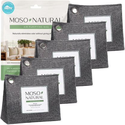 Air Purifying Bag 600g, Premium Charcoal Odor Absorber & Room Deodorizer for Large Spaces — Lasts 2 Years, Bedroom, Basement, Pet Odor Eliminator for Home, Unscented Bamboo Charcoal Bag