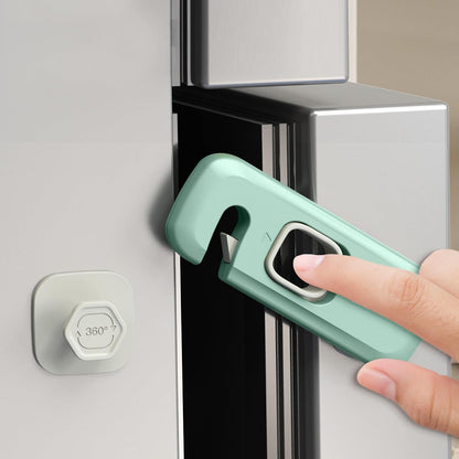 5 Pack Child Proof Refrigerator Lock, Fridge Locks for Kids with Sticky Adhesive Pads, Child Safety Locks for Doors, RV Refrigerator, Oven Lock Child Safety Baby Cabinet Locks - Grey Updated