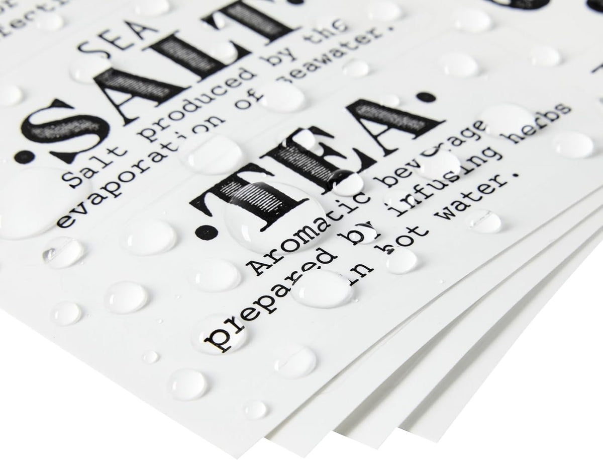 Preprinted Pantry Labels - Waterproof Kitchen Organization & Food Storage Labels - Flour, Sugar & Cornmeal Vinyl Sticker Set - 36 Pack, Medium, Clear Vinyl, Black Print