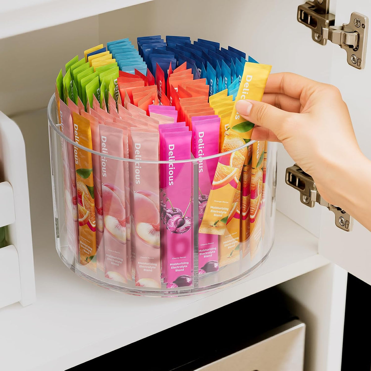 Lazy Susan Organizer, 2pcs 360 Degree Rotating Turntable Organizer | Refrigerator Lazy Susan, Round Plastic Clear Lazy Susan Turntable Food Storage Container for Kitchen, Fridge Organizer