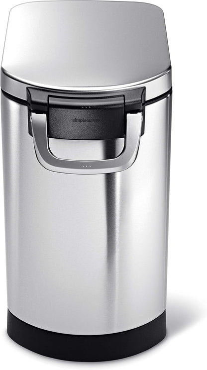 35 Liter, 40 lb / 18.1 kg X-Large Pet Food Storage Container for Dog Food, Cat Food, and Bird Feed, Brushed Stainless Steel
