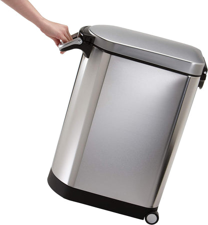 35 Liter, 40 lb / 18.1 kg X-Large Pet Food Storage Container for Dog Food, Cat Food, and Bird Feed, Brushed Stainless Steel