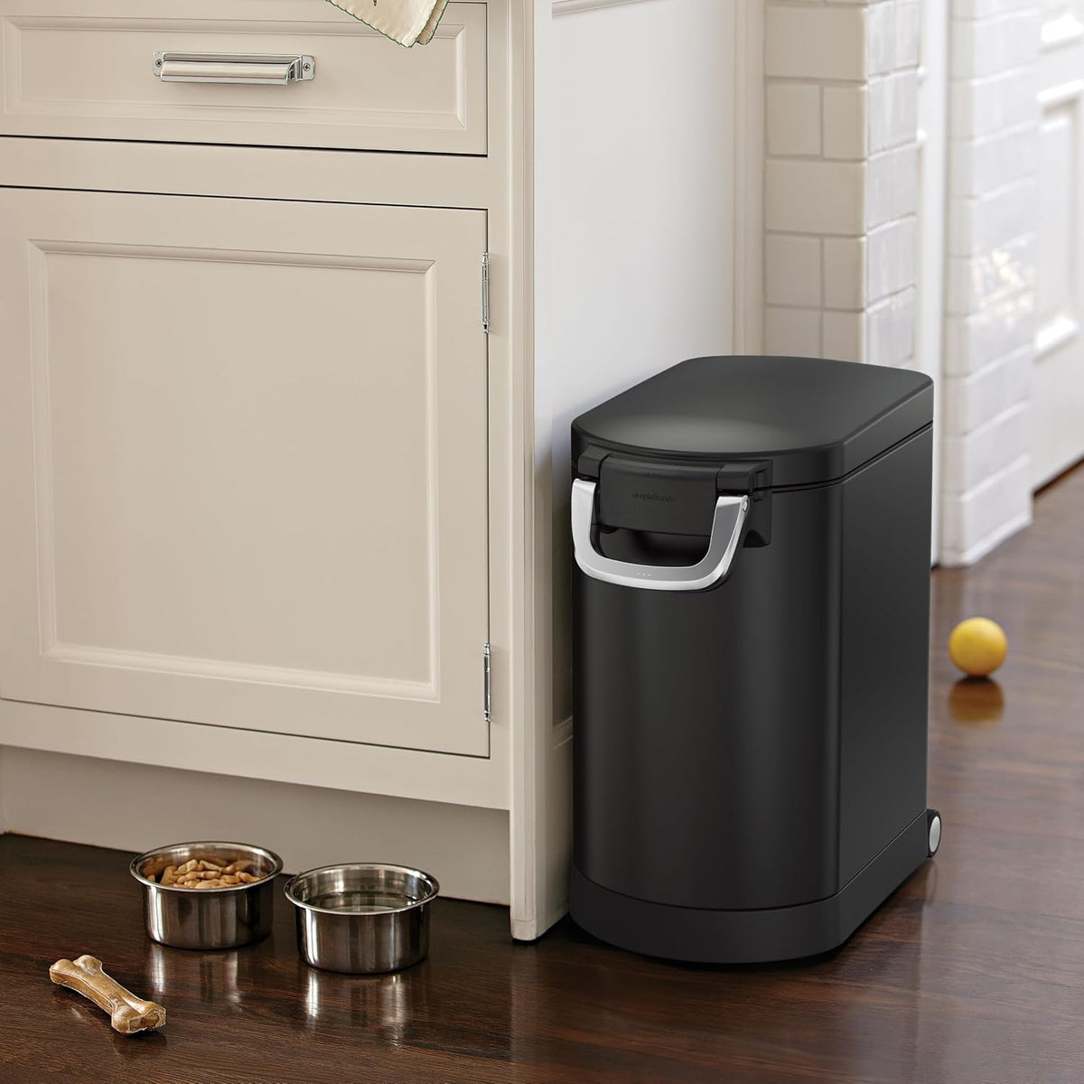 35 Liter, 40 lb / 18.1 kg X-Large Pet Food Storage Container for Dog Food, Cat Food, and Bird Feed, Brushed Stainless Steel