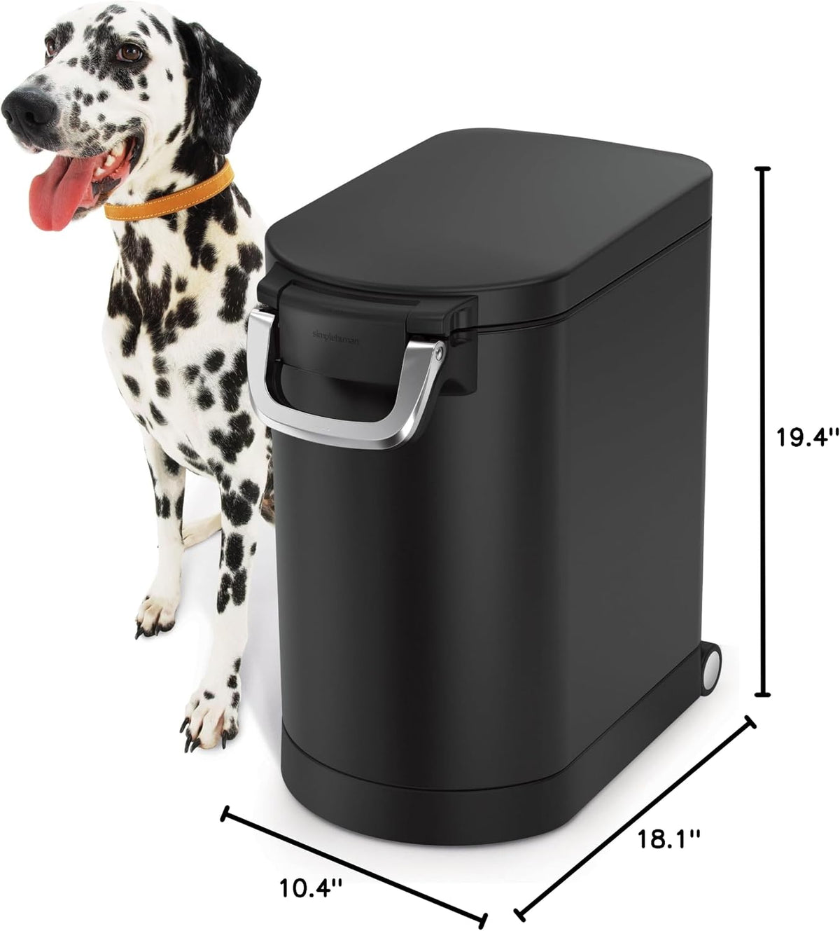35 Liter, 40 lb / 18.1 kg X-Large Pet Food Storage Container for Dog Food, Cat Food, and Bird Feed, Brushed Stainless Steel