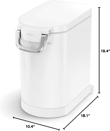 35 Liter, 40 lb / 18.1 kg X-Large Pet Food Storage Container for Dog Food, Cat Food, and Bird Feed, Brushed Stainless Steel