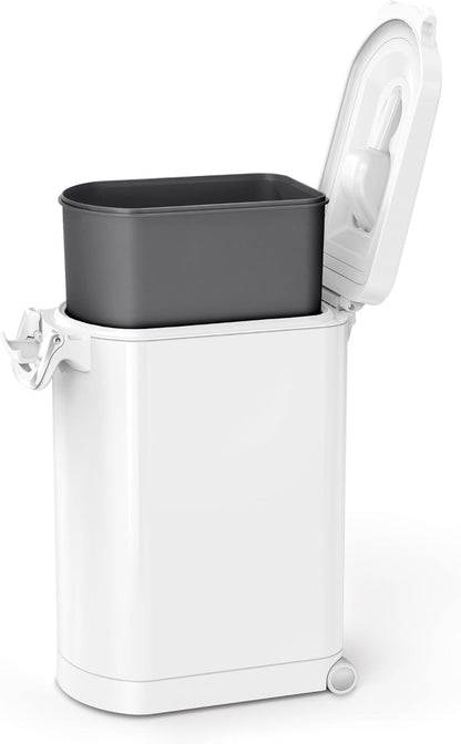 35 Liter, 40 lb / 18.1 kg X-Large Pet Food Storage Container for Dog Food, Cat Food, and Bird Feed, Brushed Stainless Steel