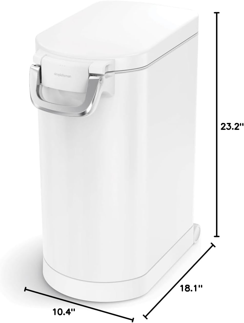 35 Liter, 40 lb / 18.1 kg X-Large Pet Food Storage Container for Dog Food, Cat Food, and Bird Feed, Brushed Stainless Steel