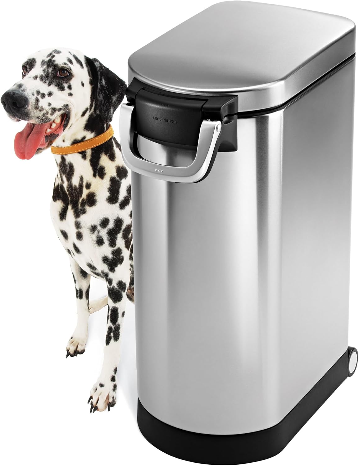 35 Liter, 40 lb / 18.1 kg X-Large Pet Food Storage Container for Dog Food, Cat Food, and Bird Feed, Brushed Stainless Steel