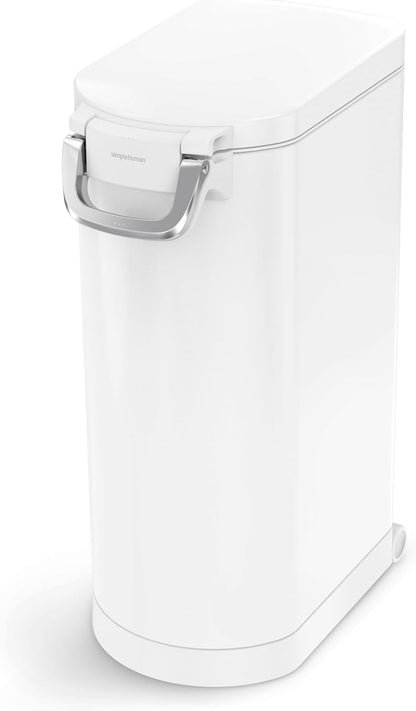 35 Liter, 40 lb / 18.1 kg X-Large Pet Food Storage Container for Dog Food, Cat Food, and Bird Feed, Brushed Stainless Steel