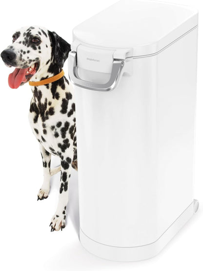 35 Liter, 40 lb / 18.1 kg X-Large Pet Food Storage Container for Dog Food, Cat Food, and Bird Feed, Brushed Stainless Steel