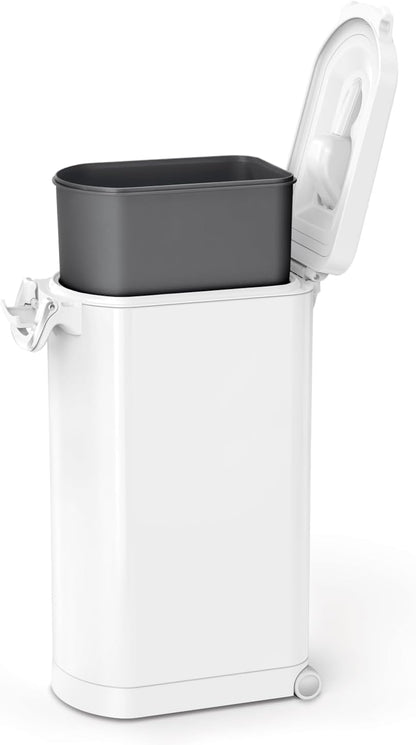 35 Liter, 40 lb / 18.1 kg X-Large Pet Food Storage Container for Dog Food, Cat Food, and Bird Feed, Brushed Stainless Steel