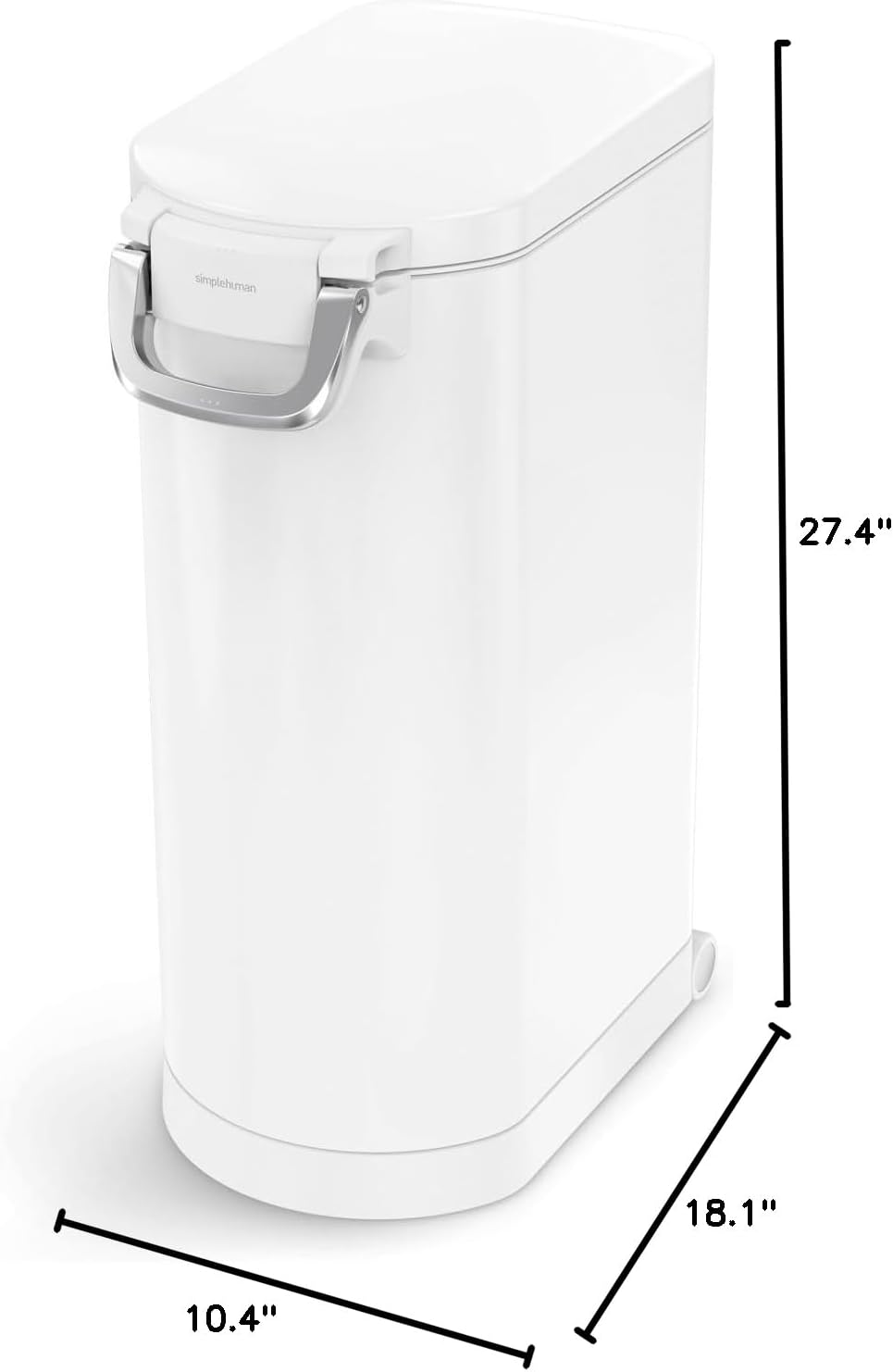 35 Liter, 40 lb / 18.1 kg X-Large Pet Food Storage Container for Dog Food, Cat Food, and Bird Feed, Brushed Stainless Steel