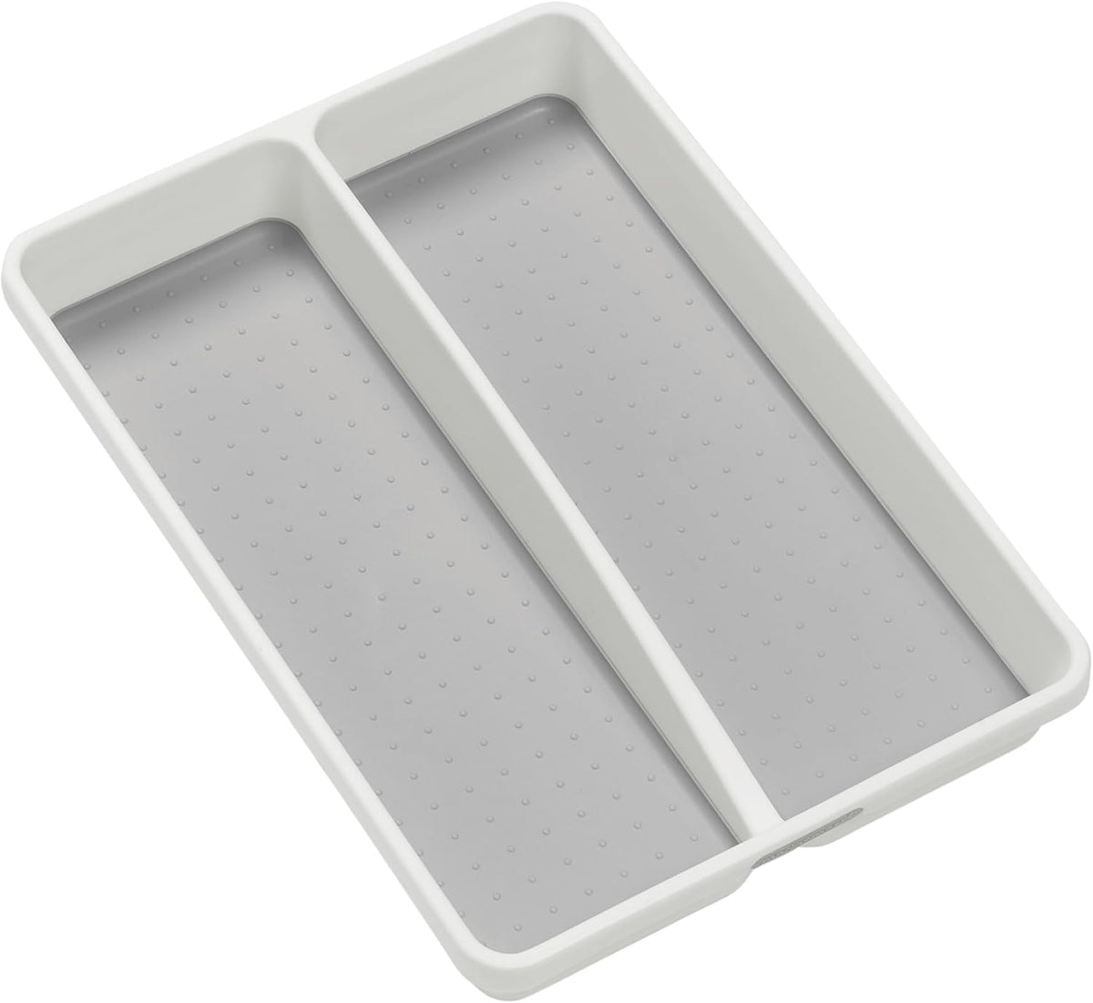 Classic 2 Compartment Compact Utensil Tray, White